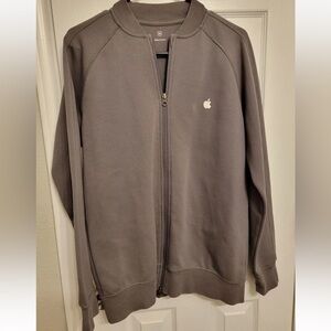 A1 Apple Employee Men's Zip-Up Sweater in Charcoal Size Medium